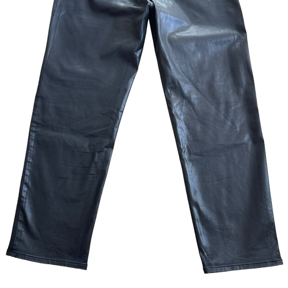 ASOS Women’s High Waisted Coated Wax Straight Leg Jeans Size 34/32 Black - Picture 6 of 8